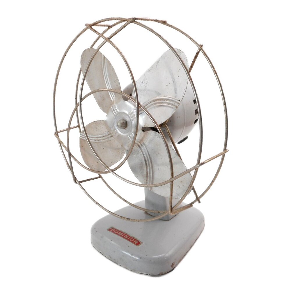 Vintage Dominion Tabletop Metal Fan Adjustable Display Only [No cord] Industrial